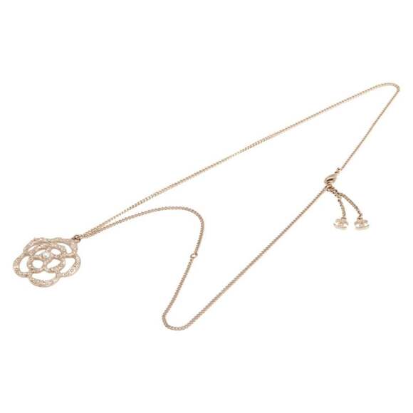 CHANEL Gold Pearl Necklace